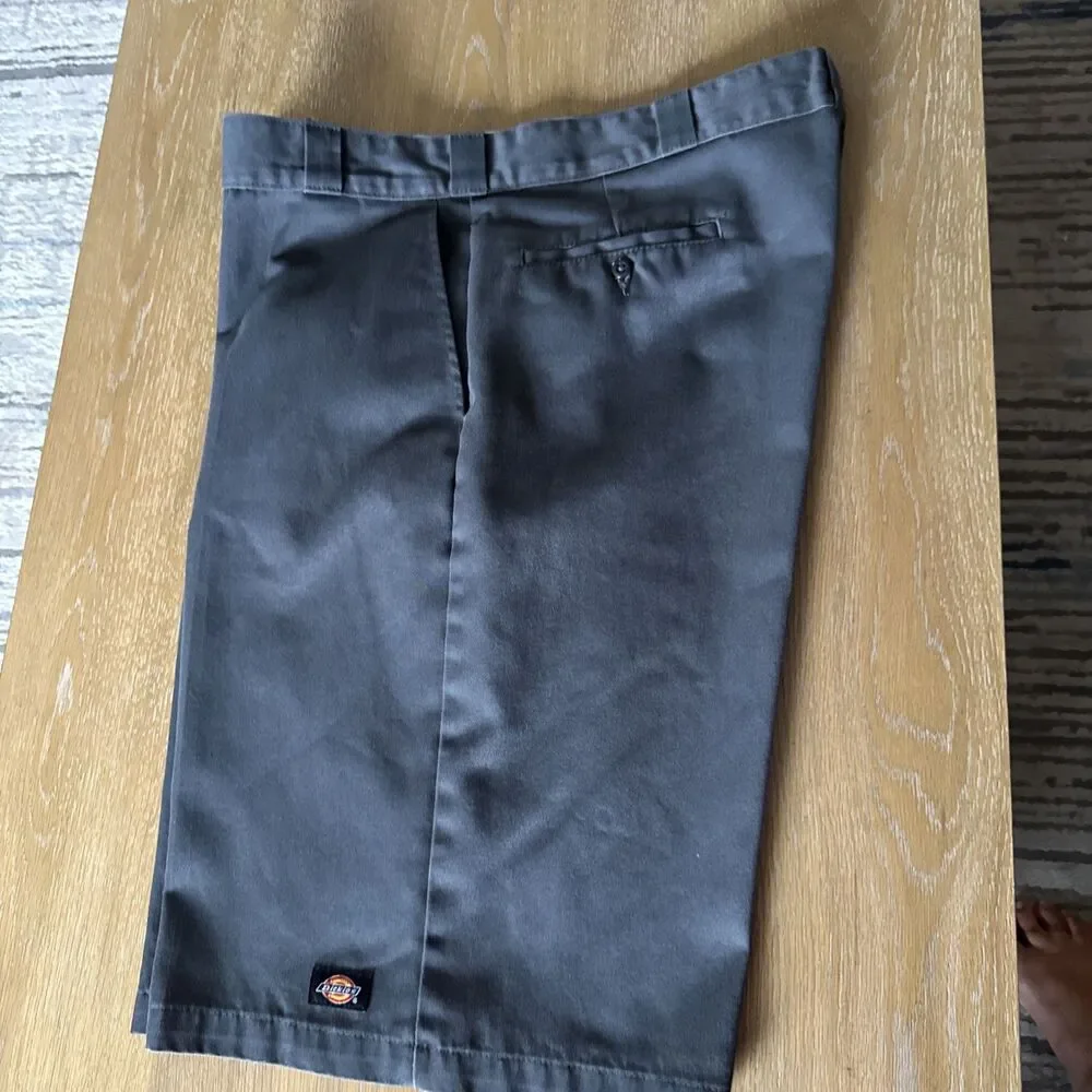 Rare Vintage Dickies Elite Metal Clasp Work Shorts Dark Grey Sz 40X12 Very Clea
